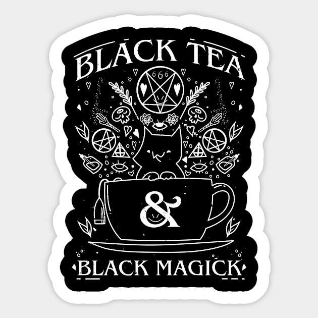 Black Tea and Black Magick Sticker by politerotica